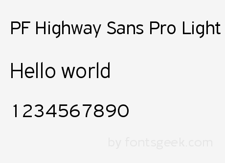 Шрифт PF Highway Sans Pro